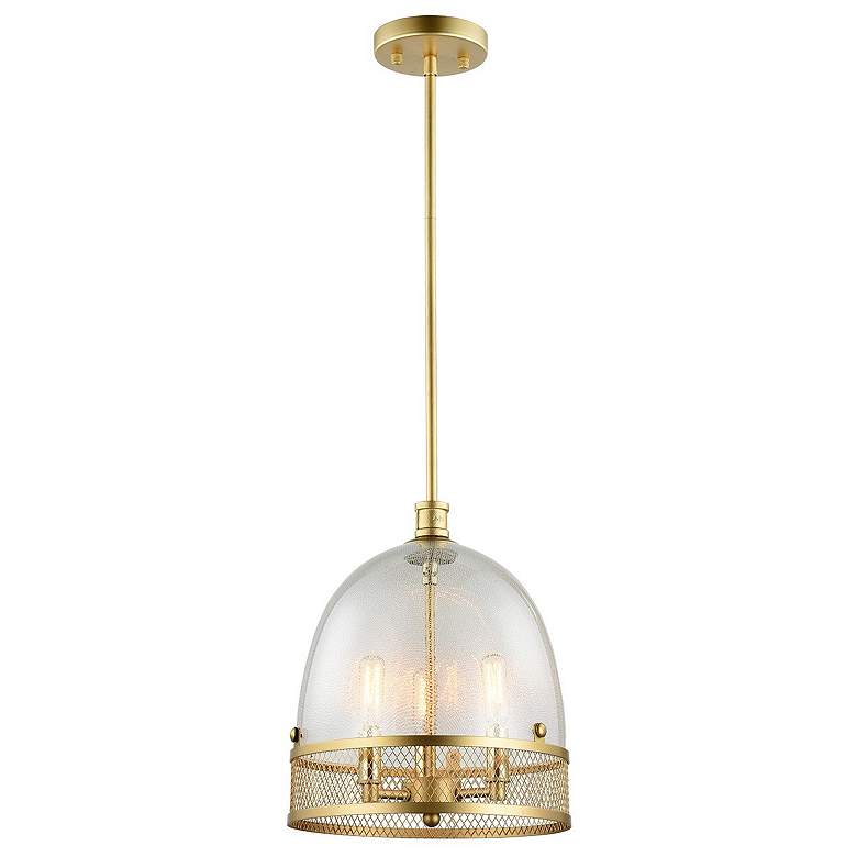 Image 1 Theia 3-Light 11 Inch Boutique Dome Matte Gold Pendant Light