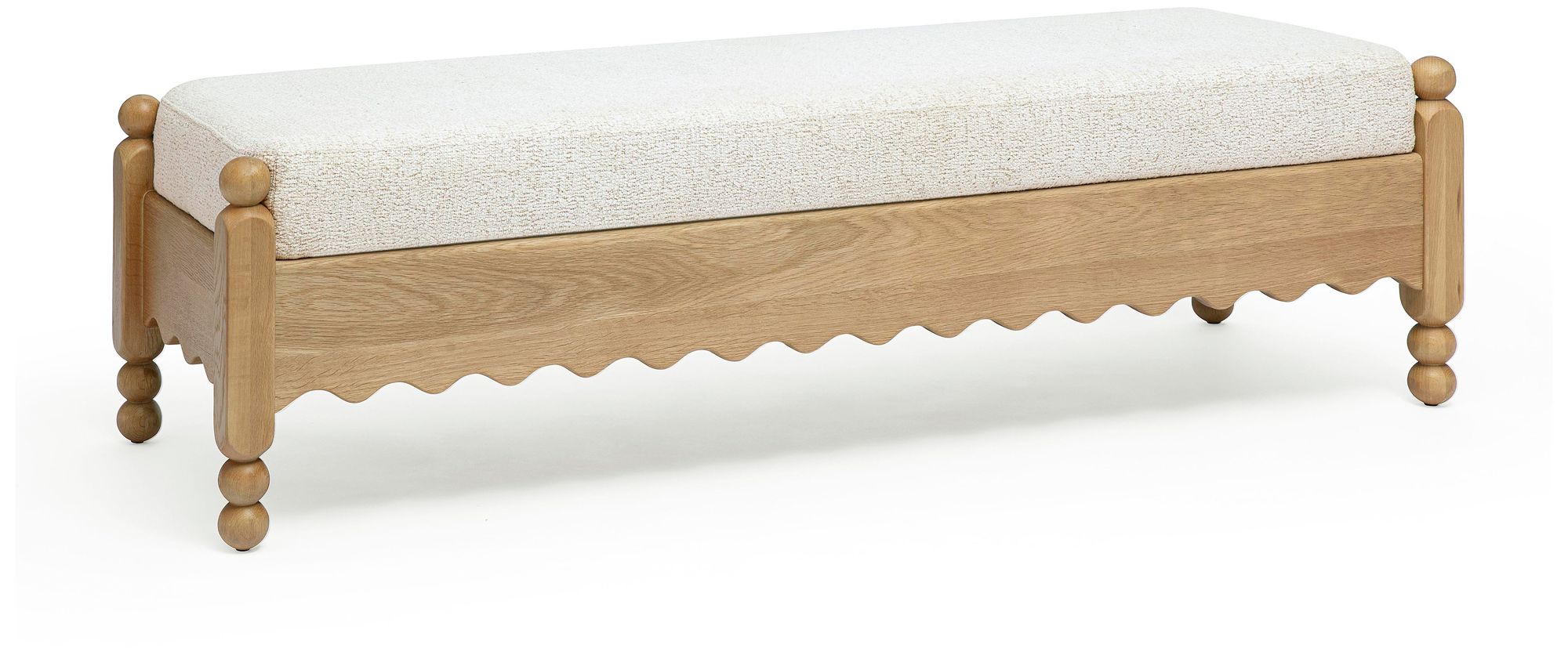 Image 3 Thelma Cream Performance Basketweave Bench more views