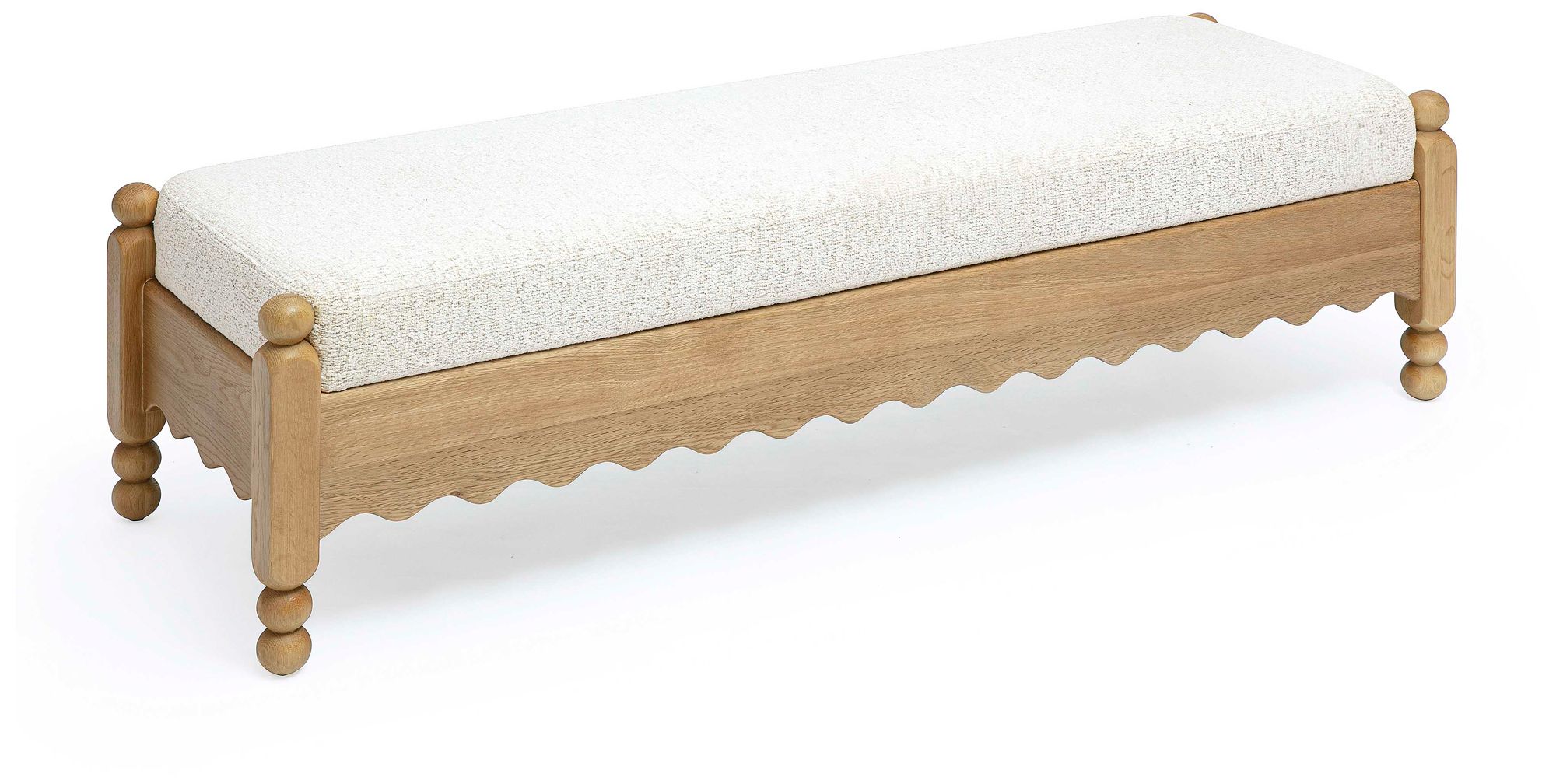 Image 4 Thelma Cream Performance Basketweave Bench more views