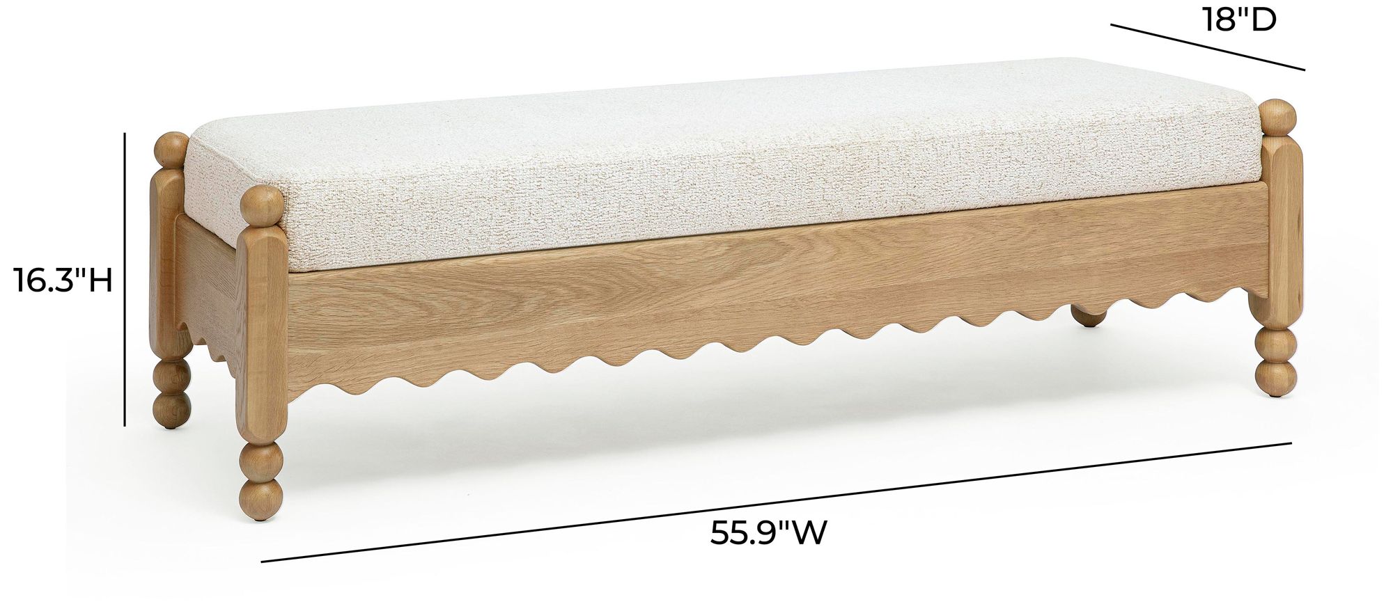 Image 6 Thelma Cream Performance Basketweave Bench more views