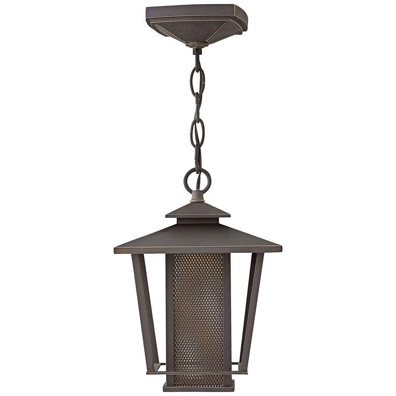 Image 1 Theo 11 1/4"H Oil Rubbed Bronze LED Outdoor Hanging Light