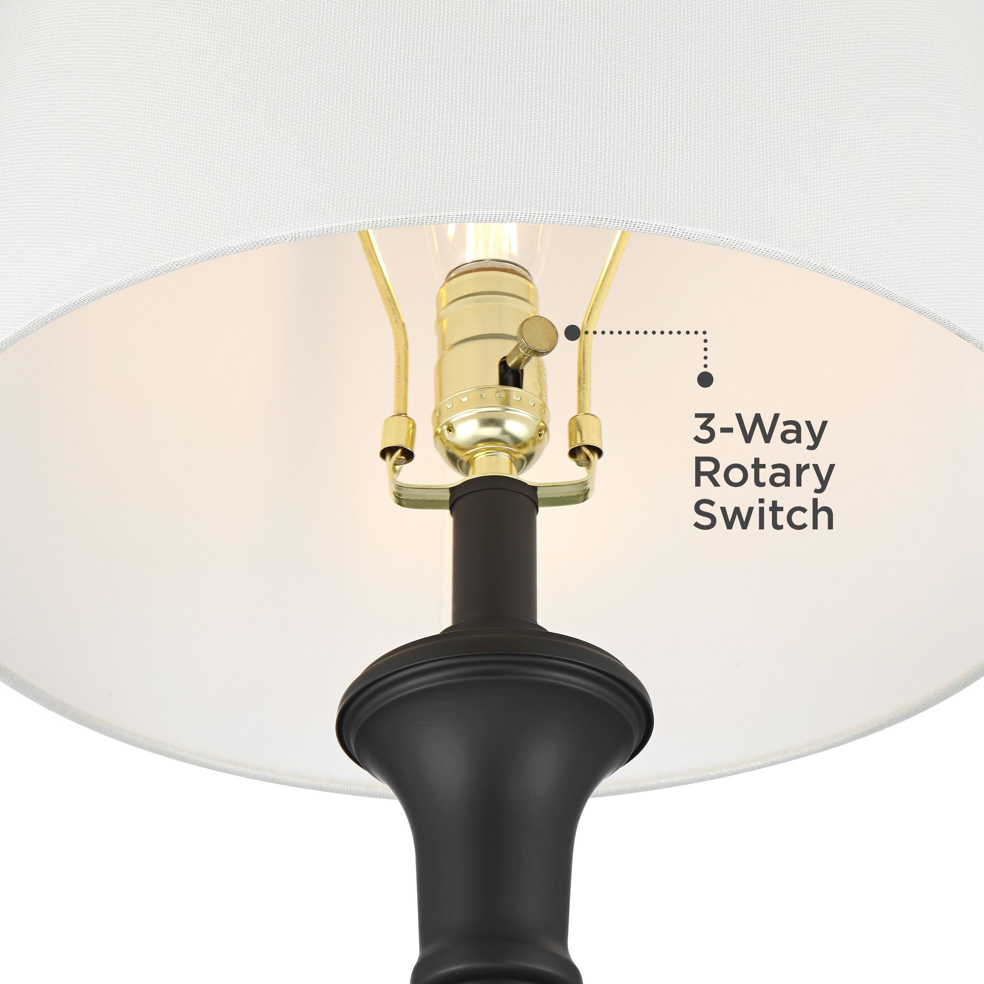 Image 3 Theo 27 1/4" High Black Metal Column Table Lamp Set of 2 more views