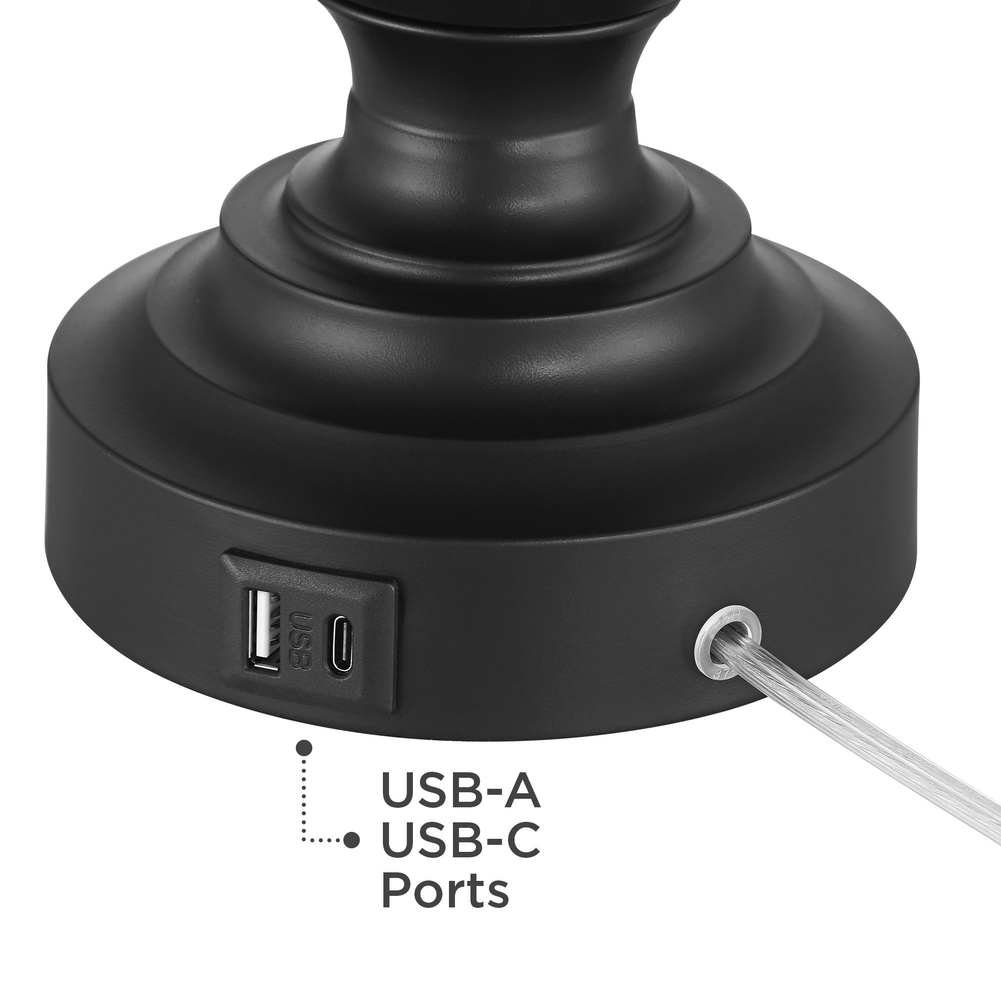 Image 5 Theo 27 1/4" High Black Metal Column Table Lamp Set of 2 more views