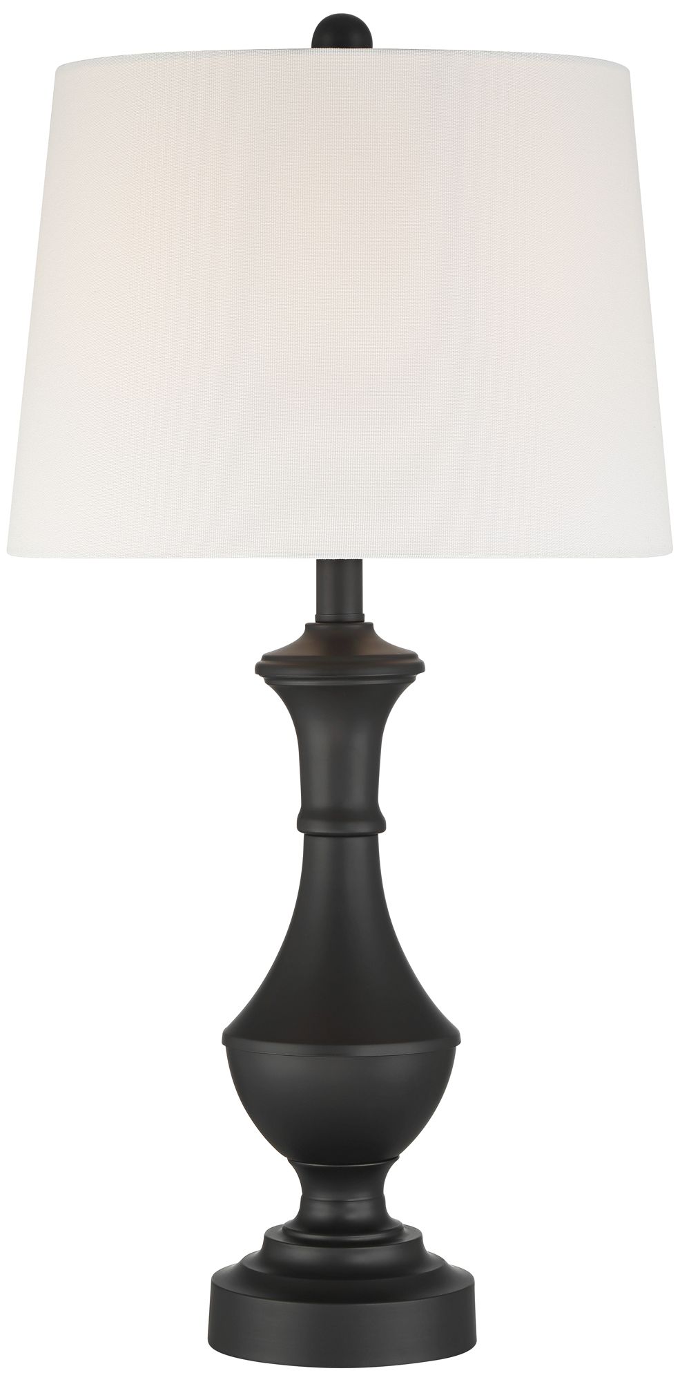 Image 2 Theo 27 1/4" High Black Metal Column Table Lamp with Dimmer