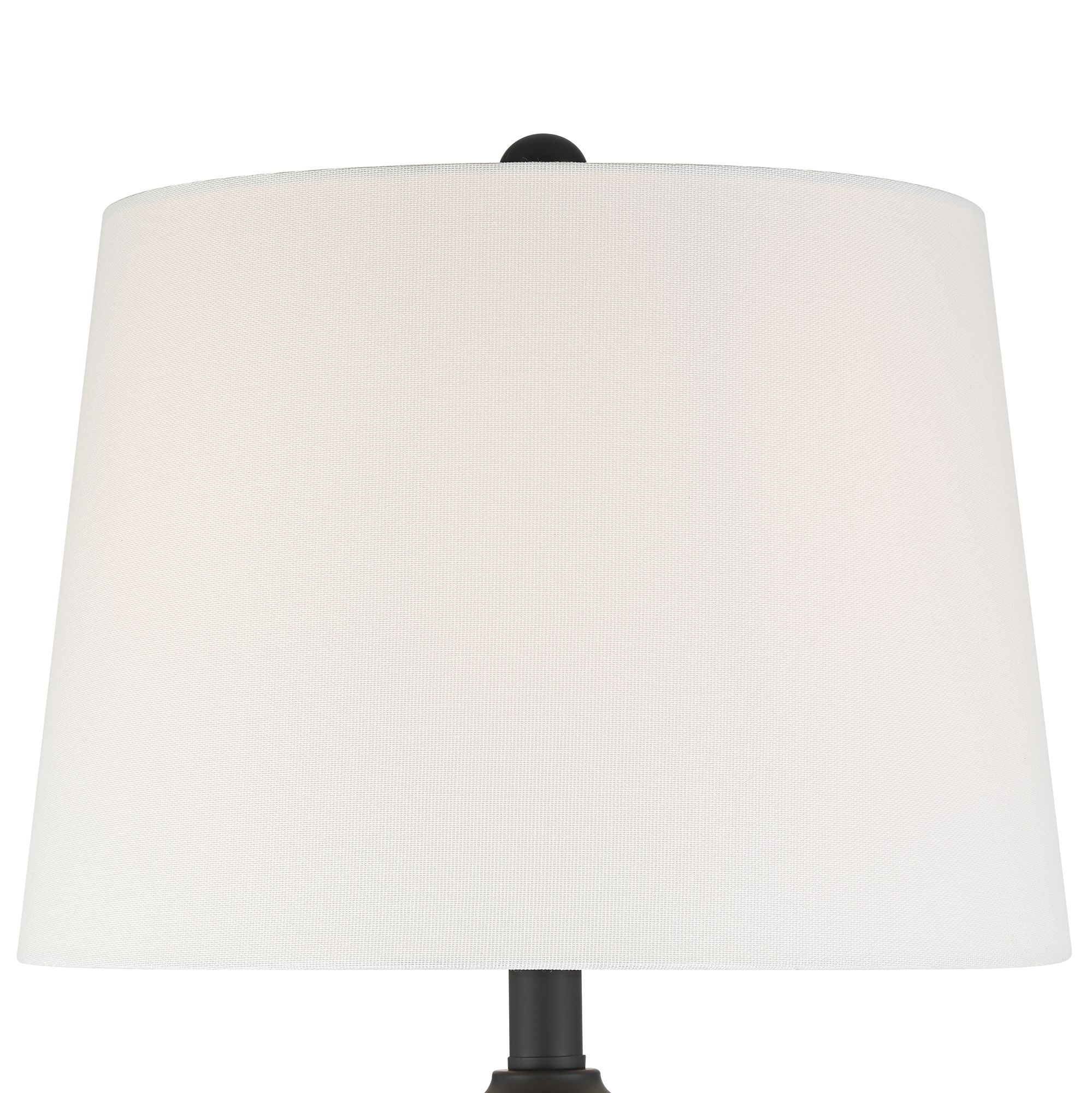 Image 3 Theo 27 1/4" High Black Metal Column Table Lamp with Dimmer more views