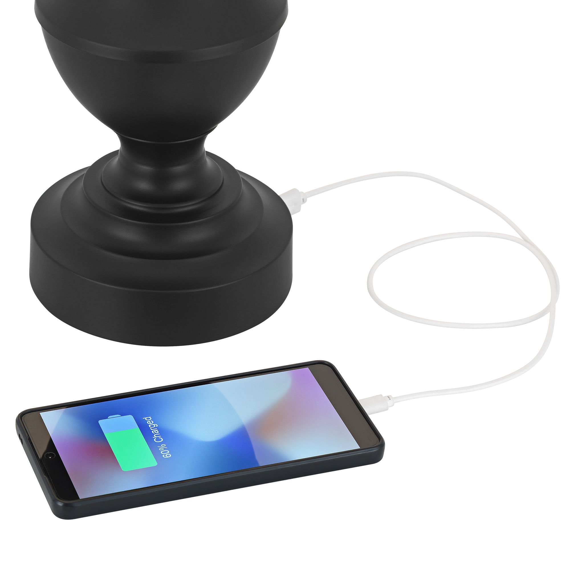 Image 5 Theo 27 1/4" High Black Metal Column Table Lamp with Dimmer more views