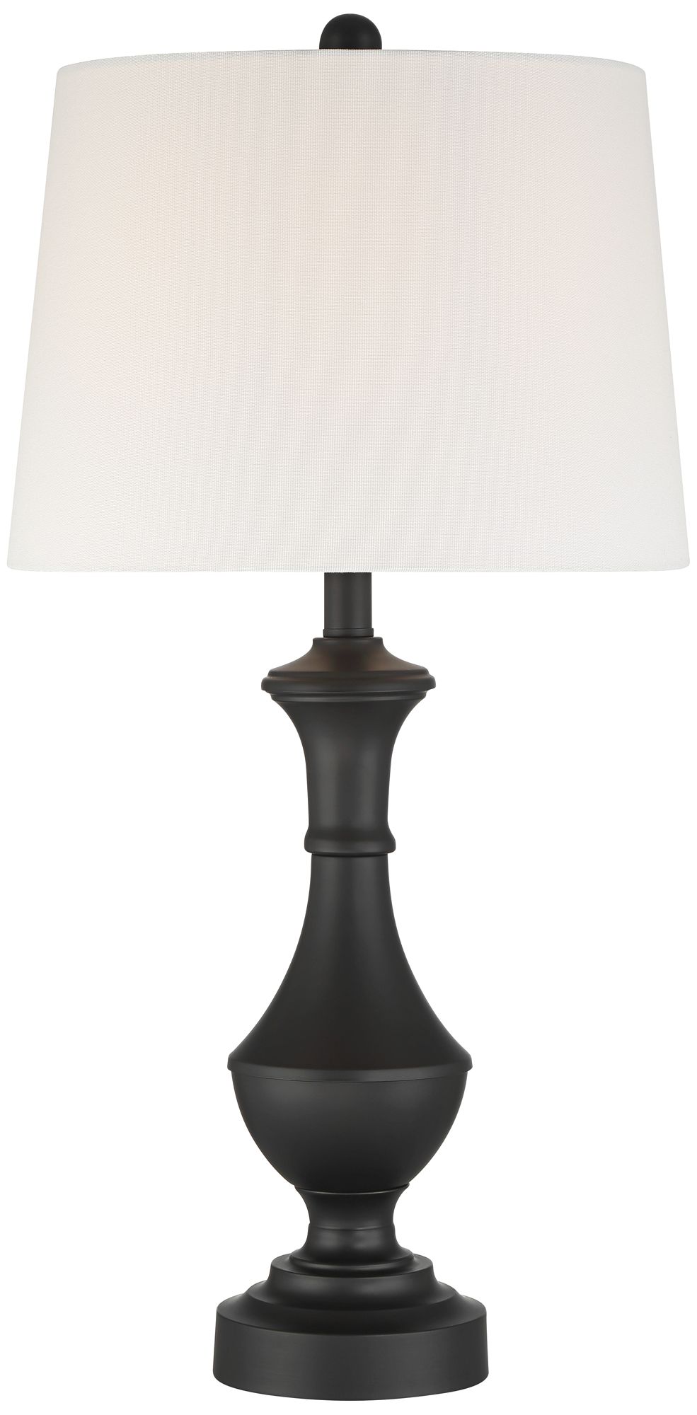 Image 2 Theo 27 1/4" High Black Metal Column Table Lamp