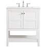 1_Theo 30" Wide White 2-Door Single Sink Bathroom Vanity