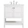 Theo 30" Wide White 2-Door Single Sink Bathroom Vanity