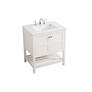 3_Theo 30" Wide White 2-Door Single Sink Bathroom Vanity more views