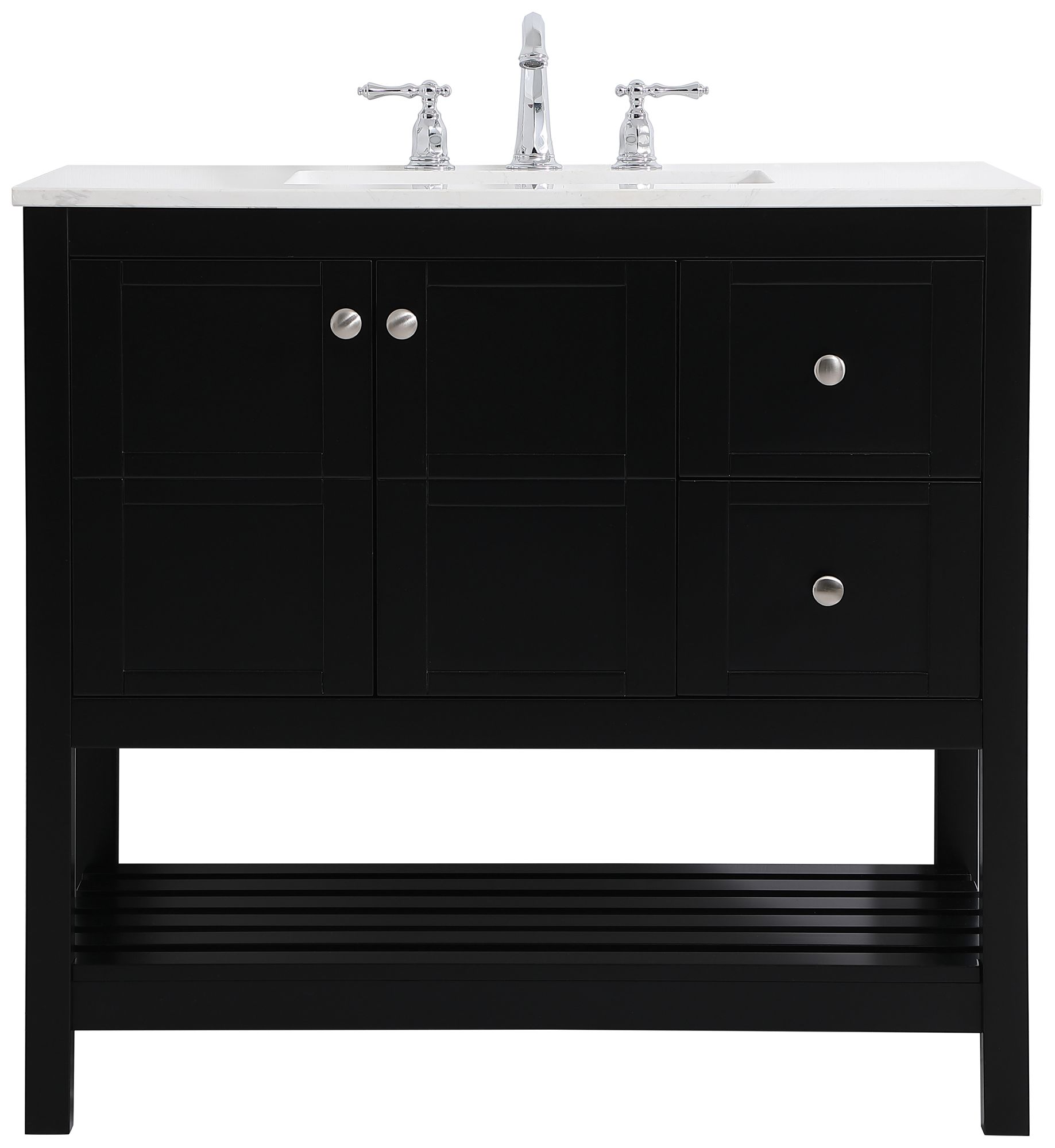 Image 2 Theo 36" Wide Black 2-Drawer Single Sink Bathroom Vanity