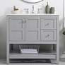 1_Theo 36" Wide Gray 2-Drawer Single Sink Bathroom Vanity