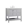 3_Theo 36" Wide Gray 2-Drawer Single Sink Bathroom Vanity more views