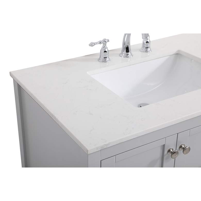 Image 6 Theo 36" Wide Gray 2-Drawer Single Sink Bathroom Vanity more views