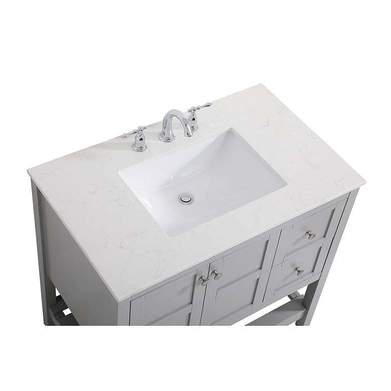 Image 7 Theo 36" Wide Gray 2-Drawer Single Sink Bathroom Vanity more views