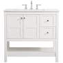 Theo 36" Wide White 2-Drawer Single Sink Bathroom Vanity