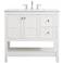 Theo 36" Wide White 2-Drawer Single Sink Bathroom Vanity