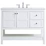 2_Theo 42" Wide White 2-Drawer Single Sink Bathroom Vanity