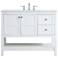Theo 42" Wide White 2-Drawer Single Sink Bathroom Vanity