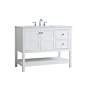 3_Theo 42" Wide White 2-Drawer Single Sink Bathroom Vanity more views