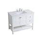 4_Theo 42" Wide White 2-Drawer Single Sink Bathroom Vanity more views