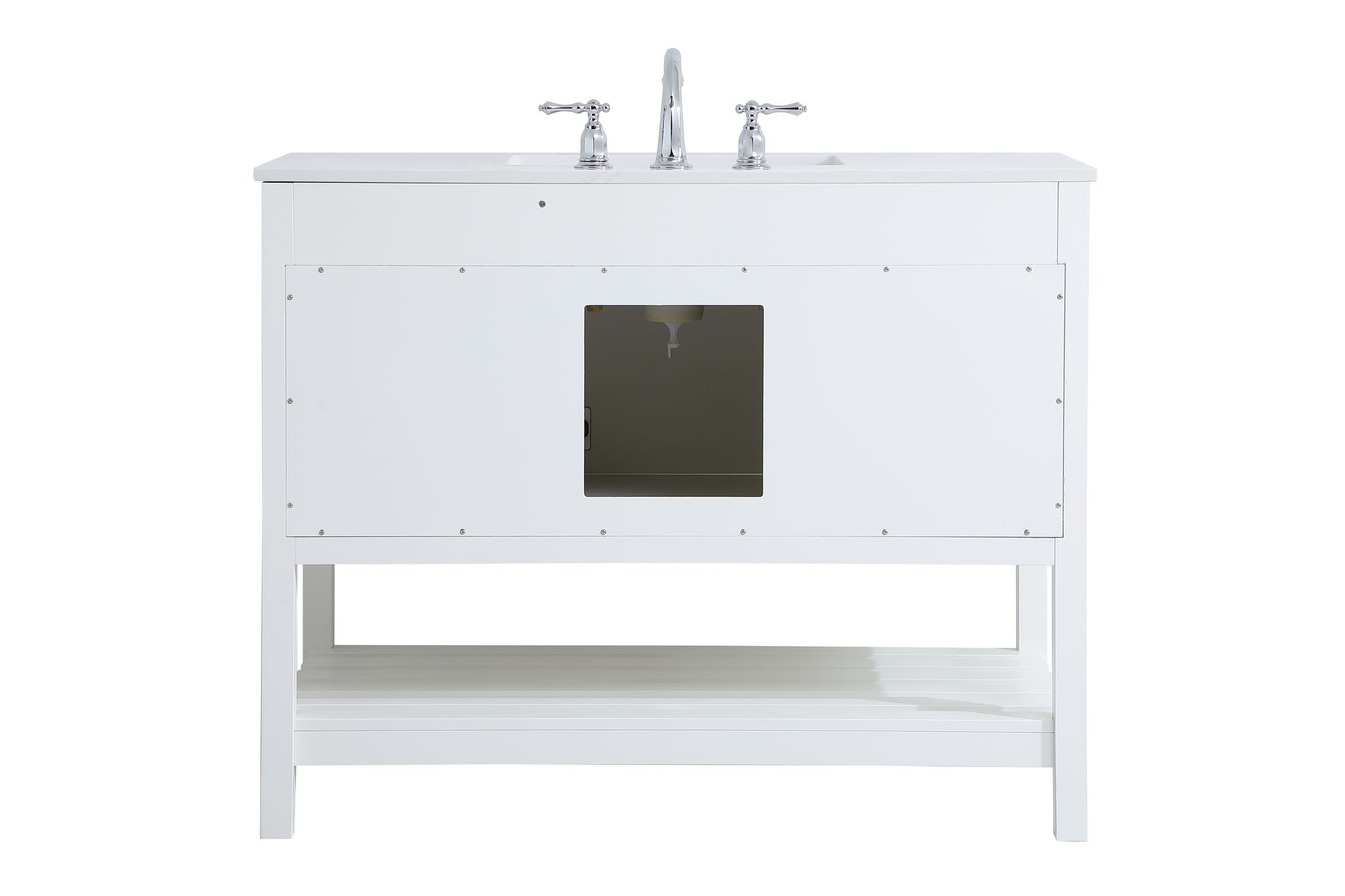 Theo 42" Wide White 2-Drawer Single Sink Bathroom Vanity