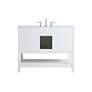 Theo 42" Wide White 2-Drawer Single Sink Bathroom Vanity