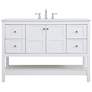 Theo 48" Wide White 4-Drawer Single Sink Bathroom Vanity