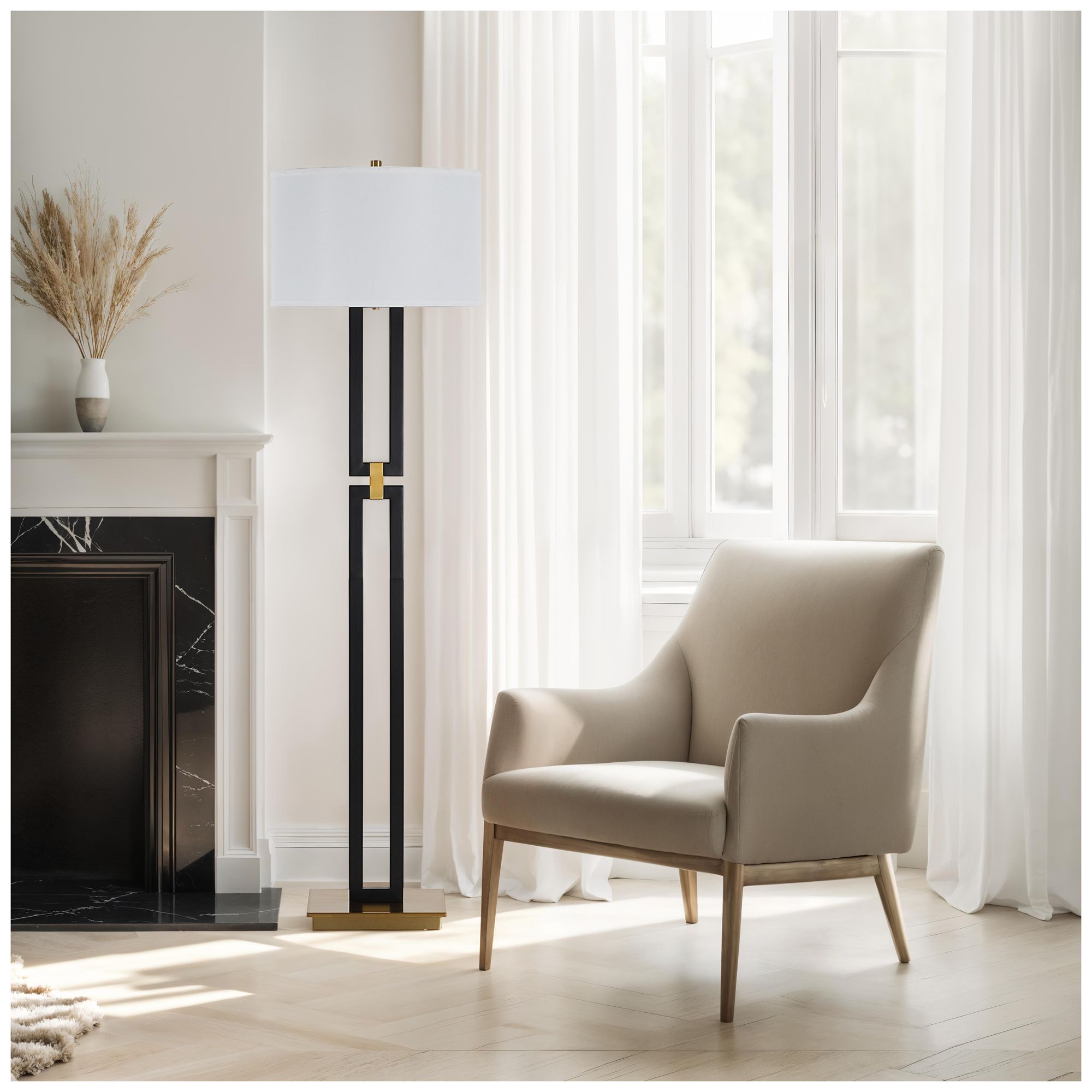 Image 4 Theo 64.5" Height Floor Lamps, Matte Black more views