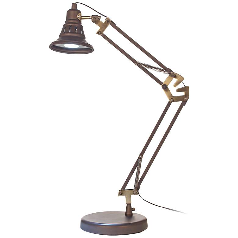 Image 1 Theo Industrial Dark Bronze LED Desk Lamp