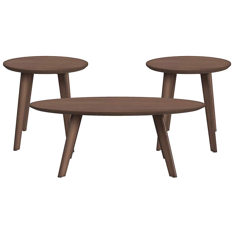 Image 1 Theo Walnut Wood 3-Piece Occasional Table Set