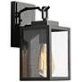 1_Theoa 10.6" High Black Glass Outdoor Wall Light