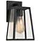 Theoa 10.6" High Black Glass Outdoor Wall Light