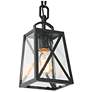 1_Theoa 11" High Black Glass Outdoor Hanging Light