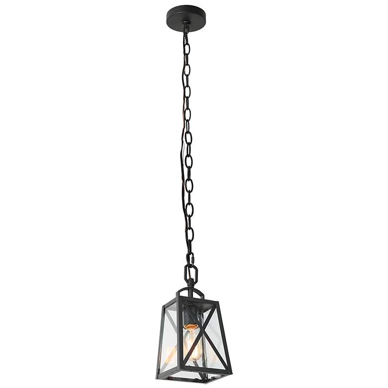 Image 5 Theoa 11" High Black Glass Outdoor Hanging Light more views