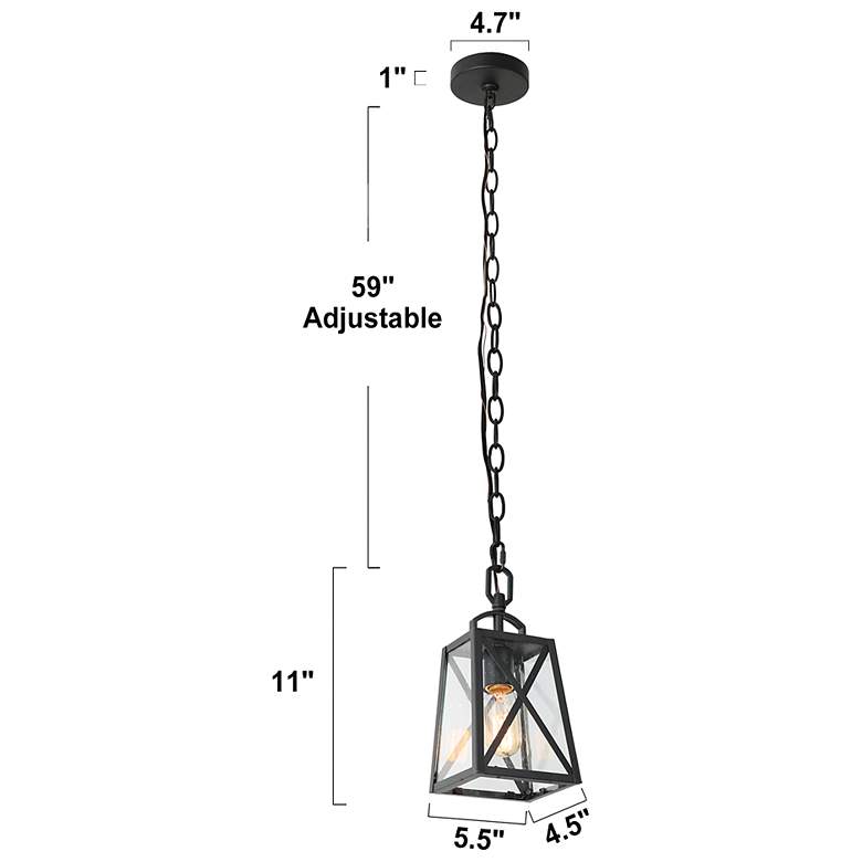 Image 6 Theoa 11" High Black Glass Outdoor Hanging Light more views