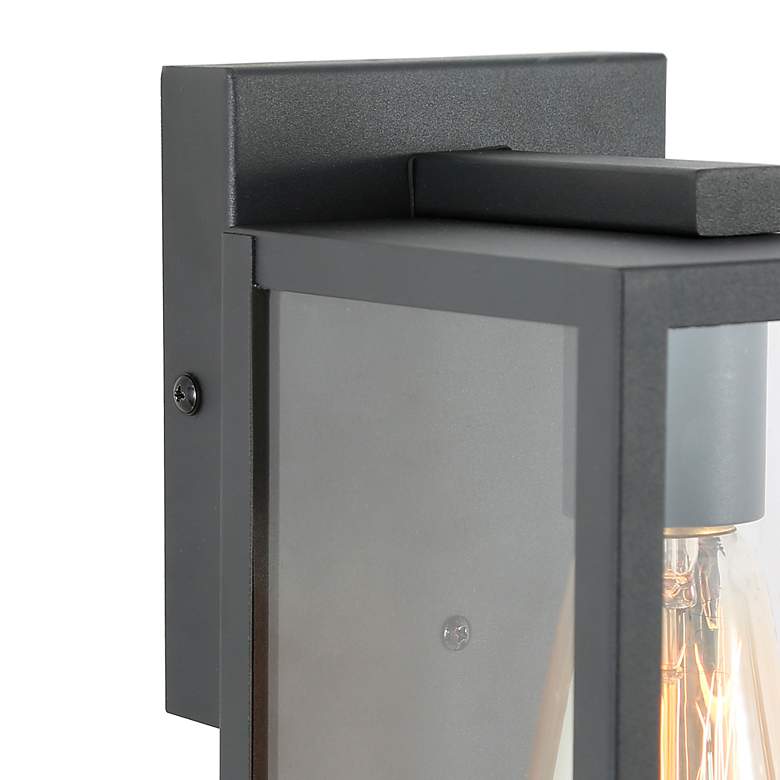 Image 3 Theoa 11" High Black Glass Outdoor Wall Light more views