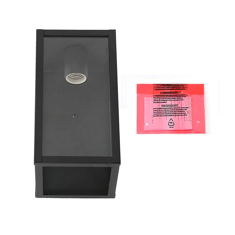 Image 4 Theoa 11" High Black Glass Outdoor Wall Light more views
