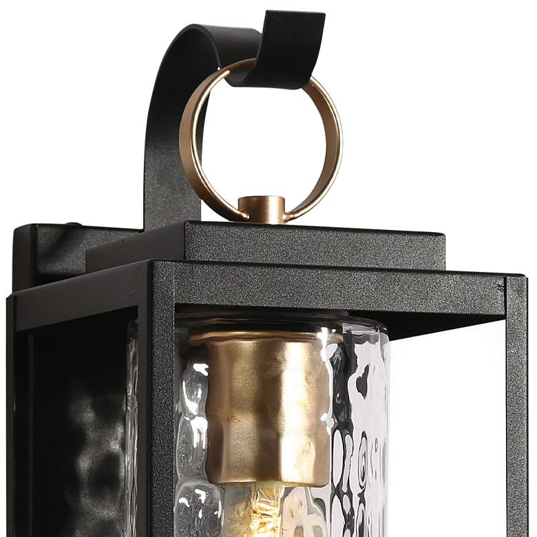 Image 2 Theoa 13.2 inch High Black and Gold Glass Outdoor Light more views