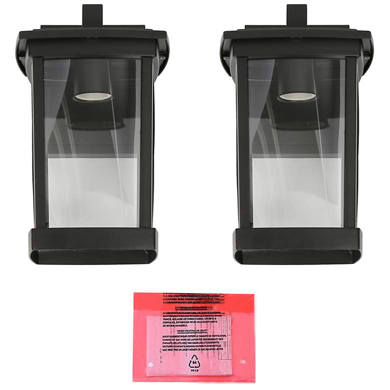 Image 2 Theoa Theoa 10.2" High Black Glass Outdoor Wall Light Set of 2 more views