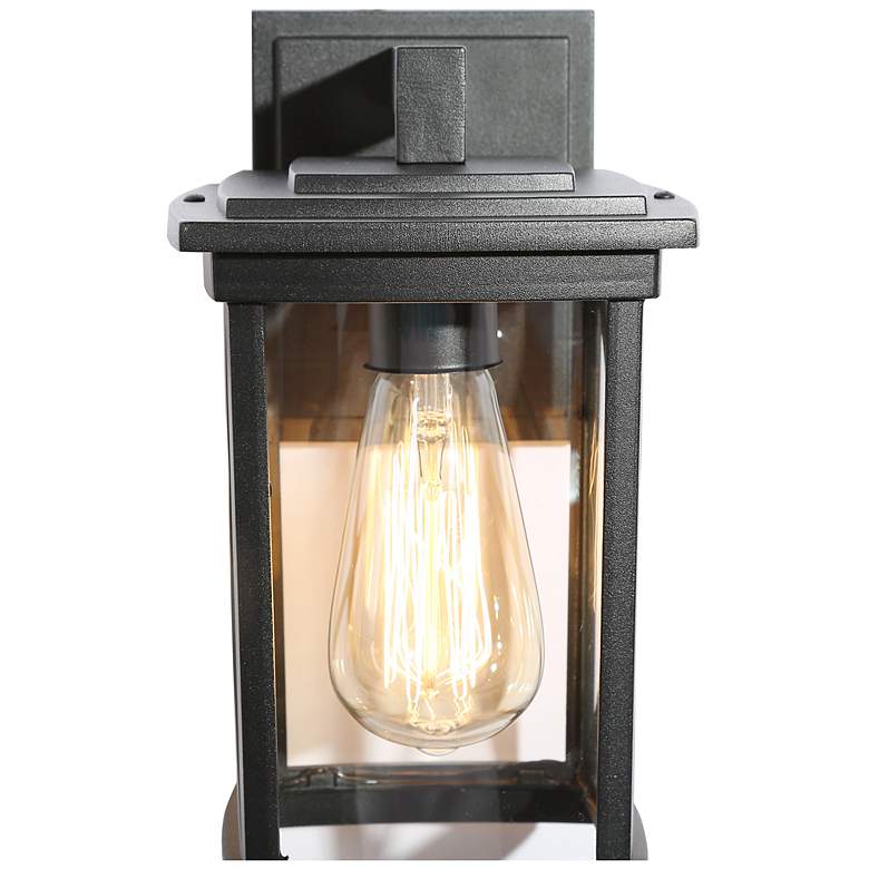 Image 3 Theoa Theoa 10.2" High Black Glass Outdoor Wall Light Set of 2 more views