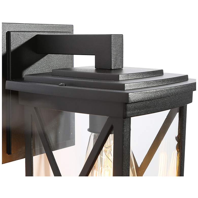 Image 5 Theoa Theoa 10.2" High Black Glass Outdoor Wall Light Set of 2 more views