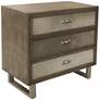 1_Theodore 32" Wide Cow Hide Leather 3-Drawer Accent Chest