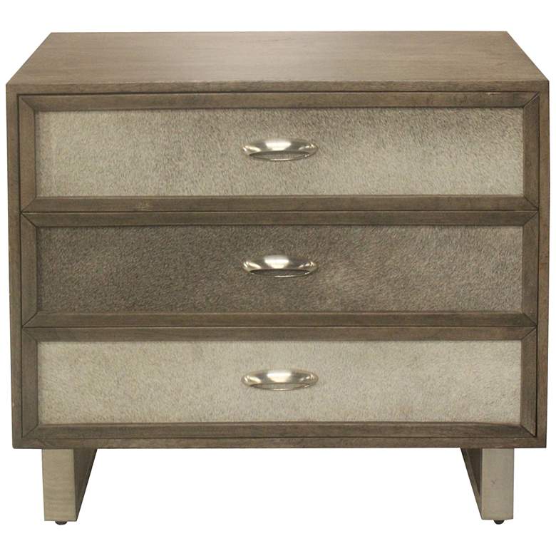 Image 4 Theodore 32" Wide Cow Hide Leather 3-Drawer Accent Chest more views