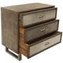 5_Theodore 32" Wide Cow Hide Leather 3-Drawer Accent Chest more views