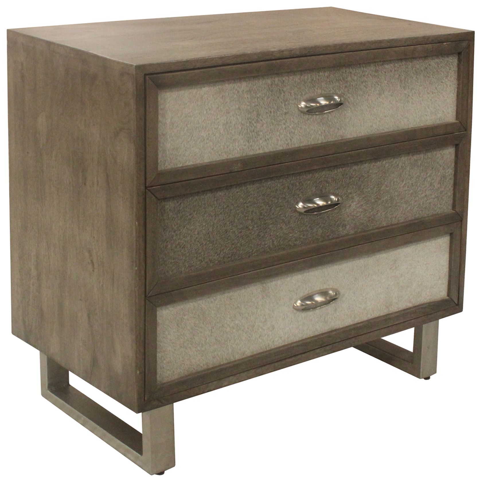 Image 6 Theodore 32" Wide Cow Hide Leather 3-Drawer Accent Chest more views