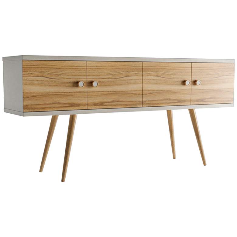 Image 2 Theodore 60 inch Wide Off-White and Cinnamon 4-Door Modern Sideboard