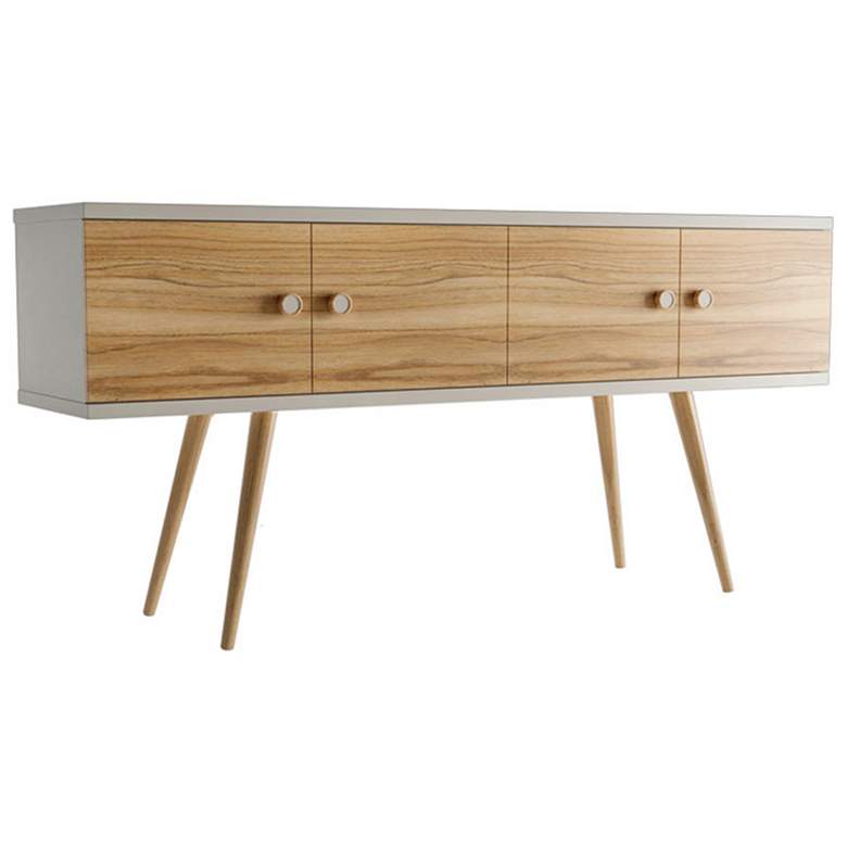 Image 3 Theodore 60 inch Wide Off-White and Cinnamon 4-Door Modern Sideboard more views