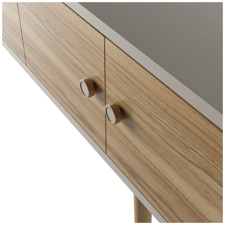 Image 6 Theodore 60 inch Wide Off-White and Cinnamon 4-Door Modern Sideboard more views