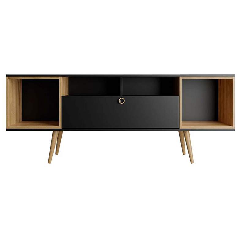 Image 1 Theodore 62.99 TV Stand in Black and Cinnamon